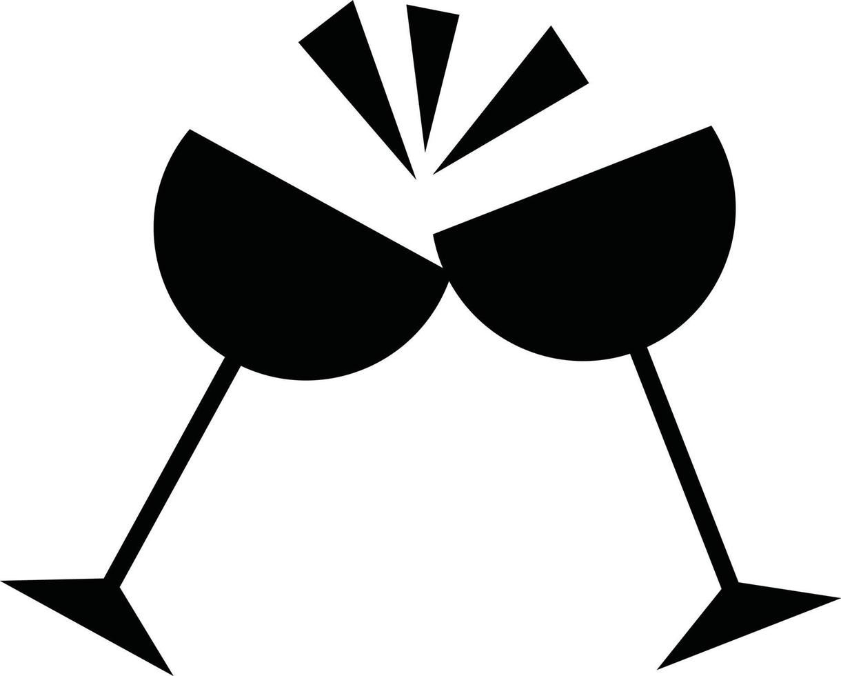 Cheering glasses silhouette icon vector