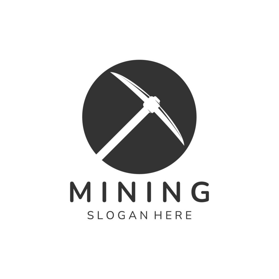 mining vintage color emblem icon logo vector illustration template design