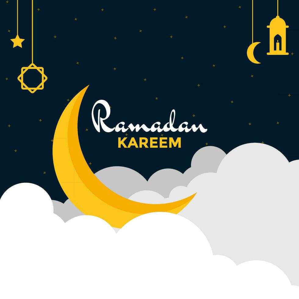 Illustration vector graphic of Blessing of Ramadan Kareem. Perfect for Ramadan poster, card, template, etc.