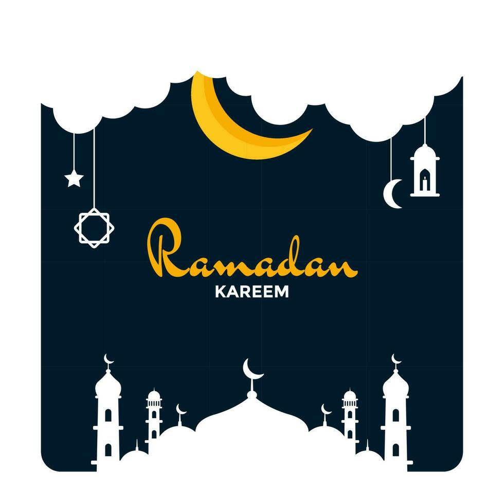 Illustration vector graphic of Ramadan Kareem. Perfect for Ramadan card, poster, template