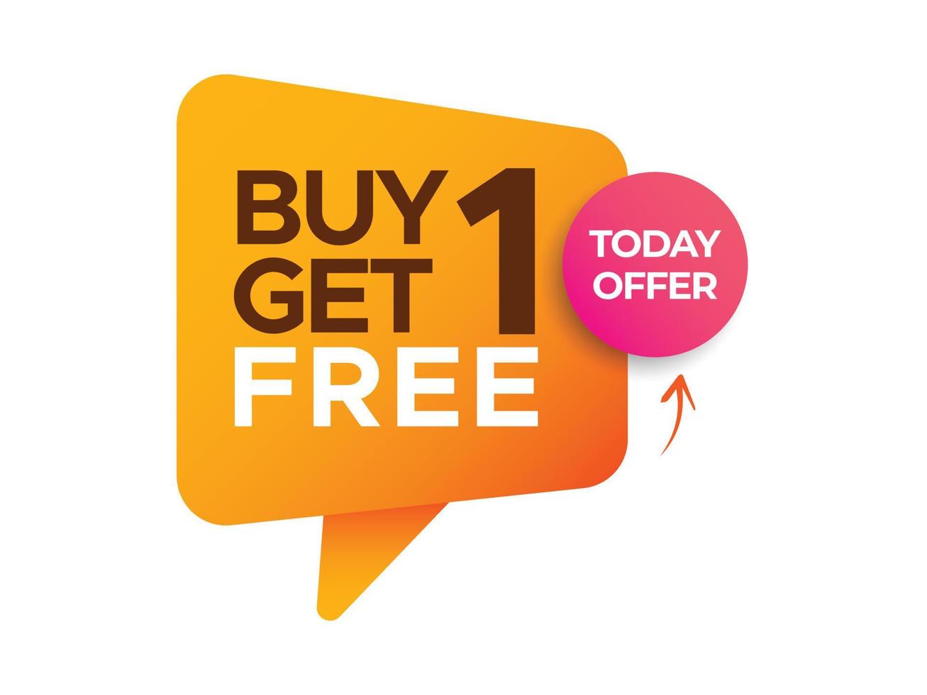 Buy 1 get 1 free banner design concept vector