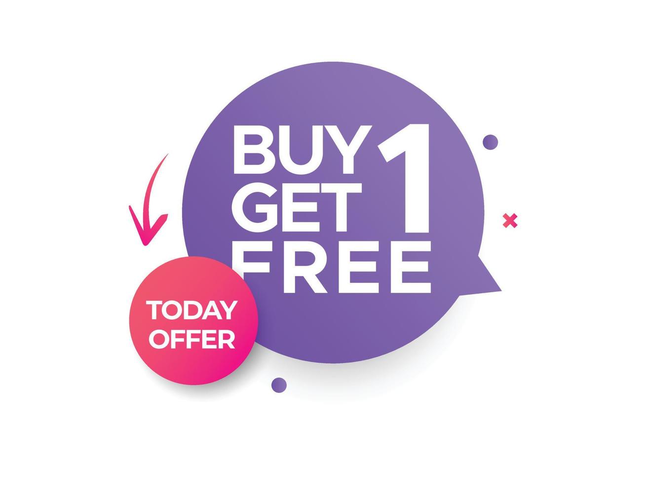Buy 1 get 1 free banner design concept vector