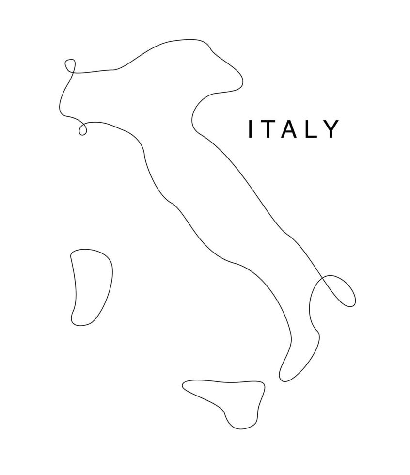 line art Italy map. continuous line Europa map. vector illustration. single outline