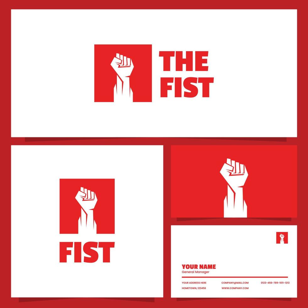 The Fist Logo Design and Business Card Design vector