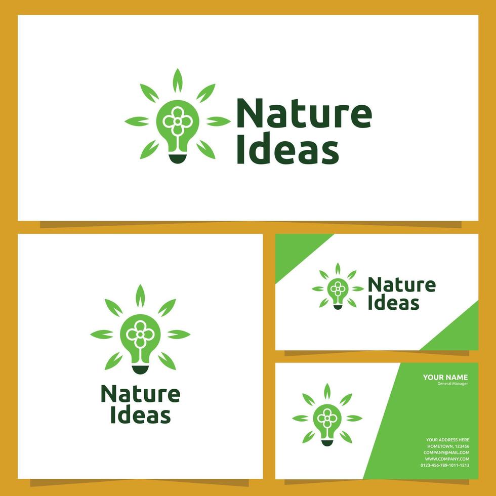 Nature Ideas Logo Design and Business Cars Design vector