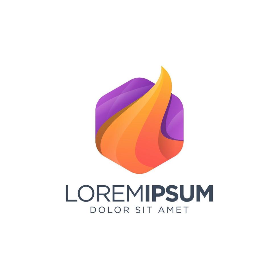 Hexagon logo with gradient vector