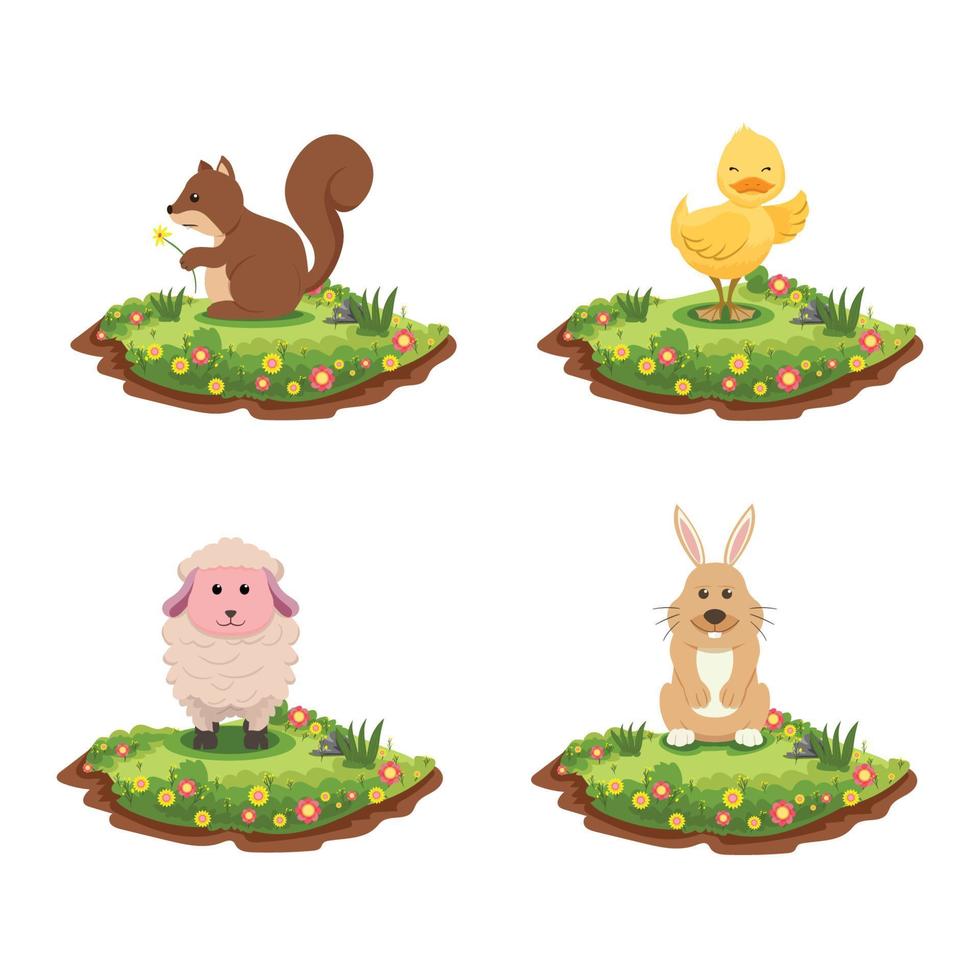 Animal in Spring Character vector