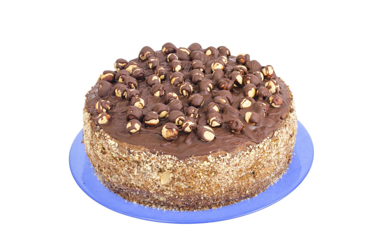 Homemade cake with hazelnuts and chocolate. photo