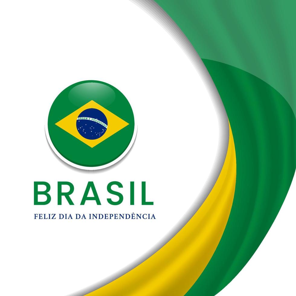 Brazil independence day illustration with artistic flag design vector