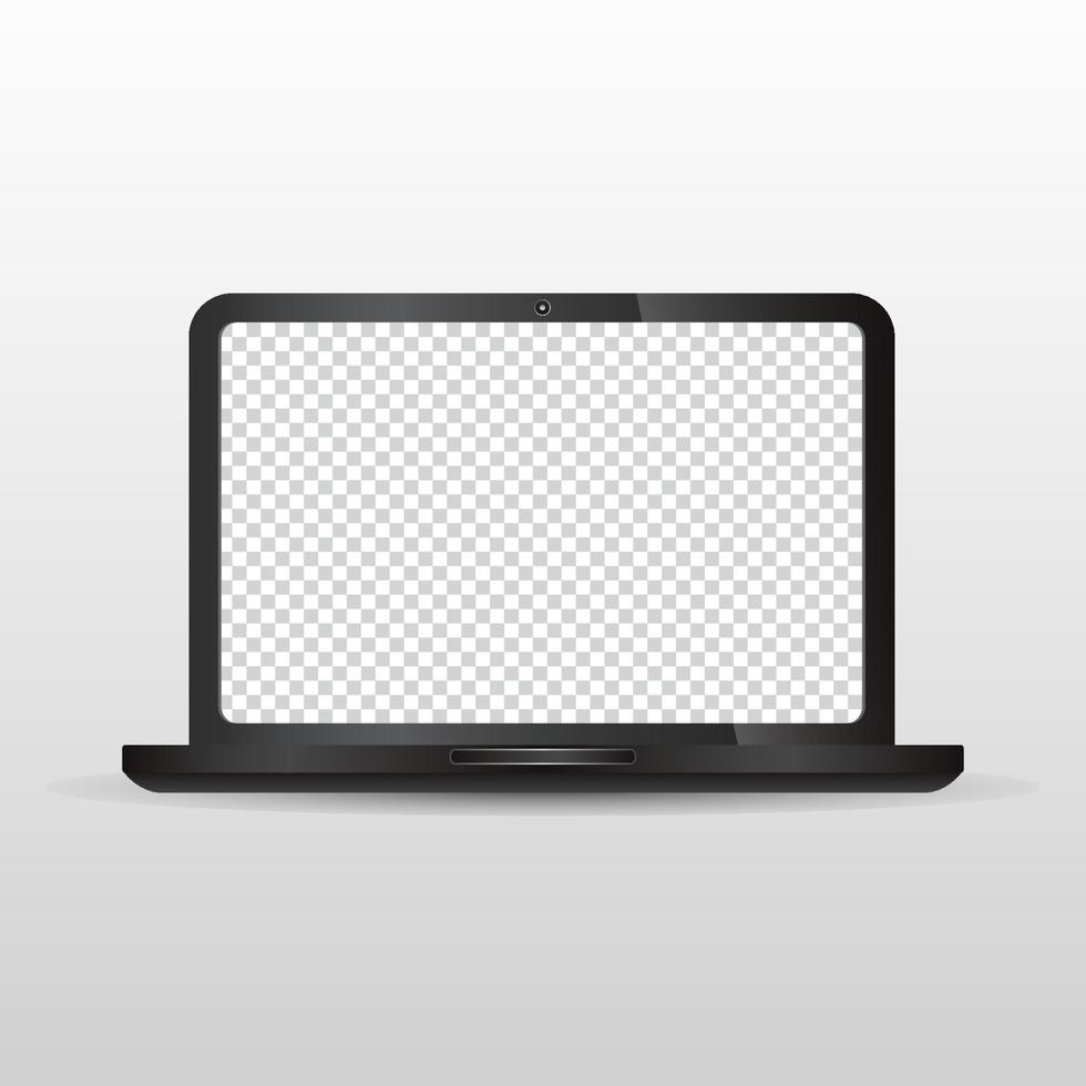 realistic vector of black blank laptop computer design