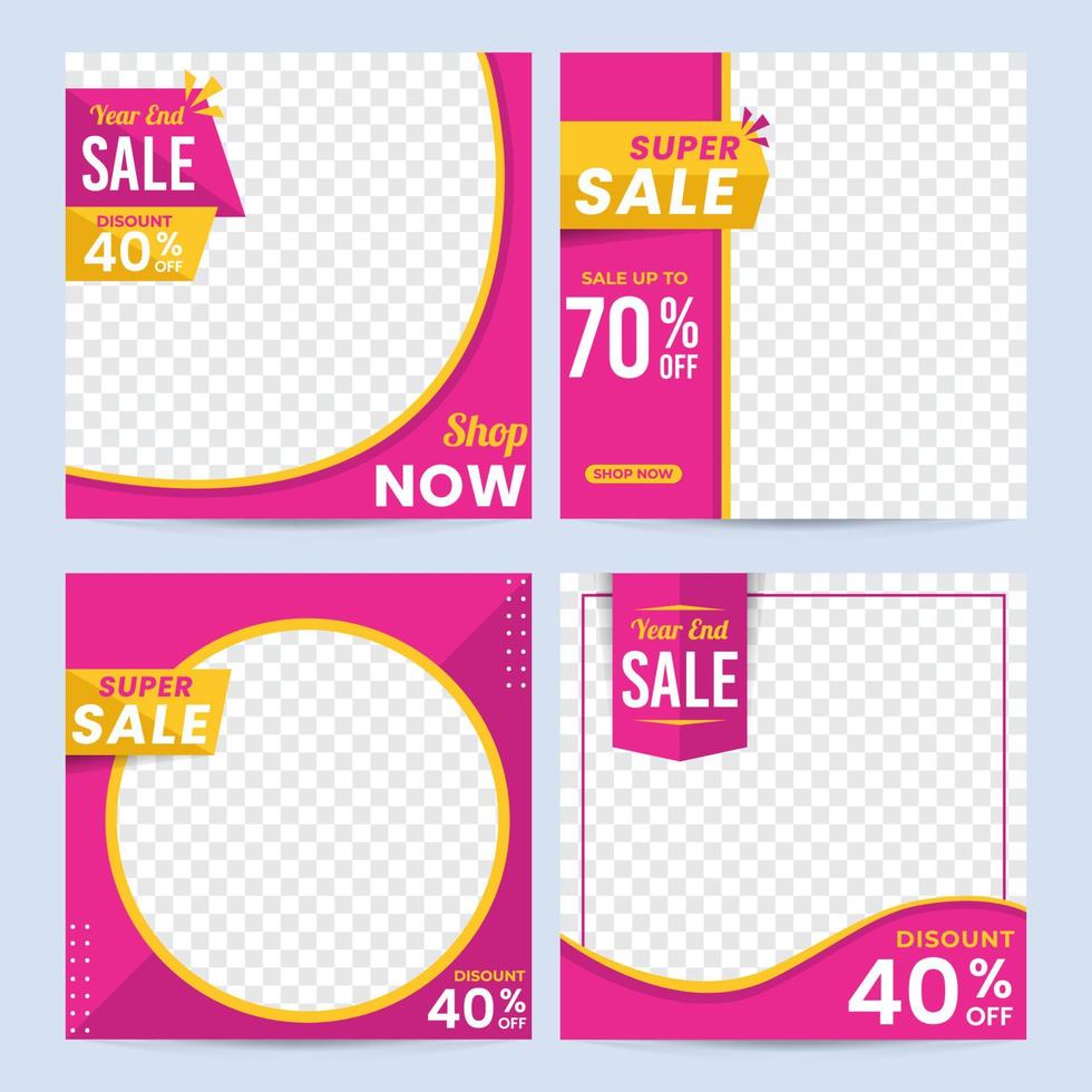 Social media sale promotion post template vector