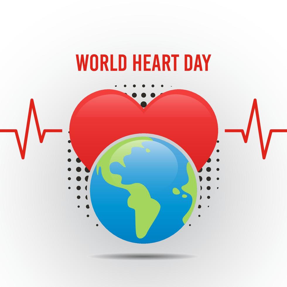 World health day illustration with halftone background vector