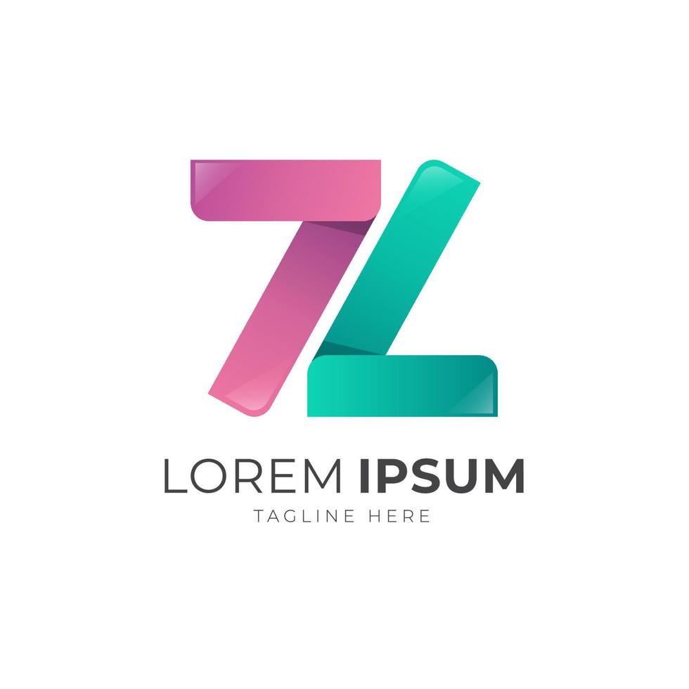 Colorful abstract gradient logo template vector