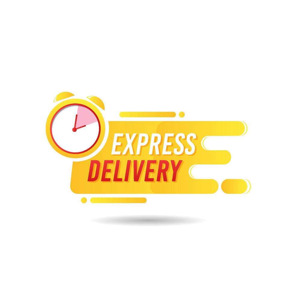 express delivery badge with stopwatch icon template vector