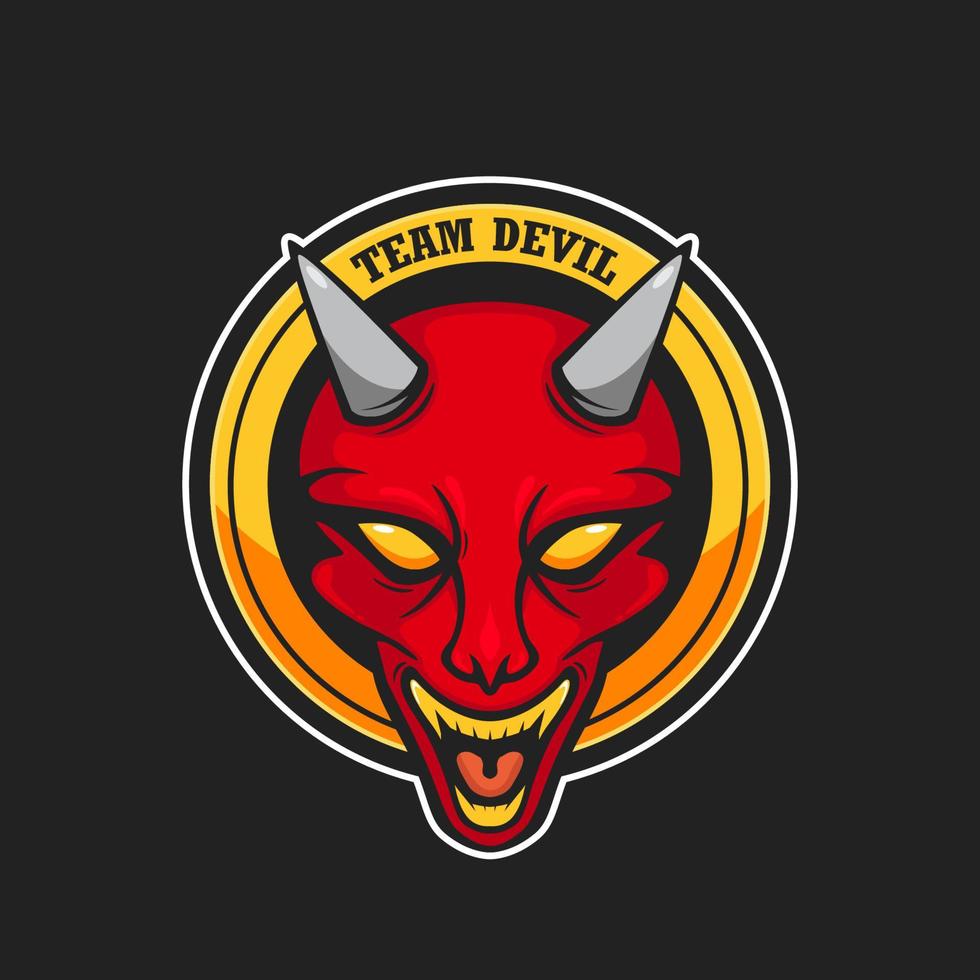 team devil e-sport logo badge mascot vector