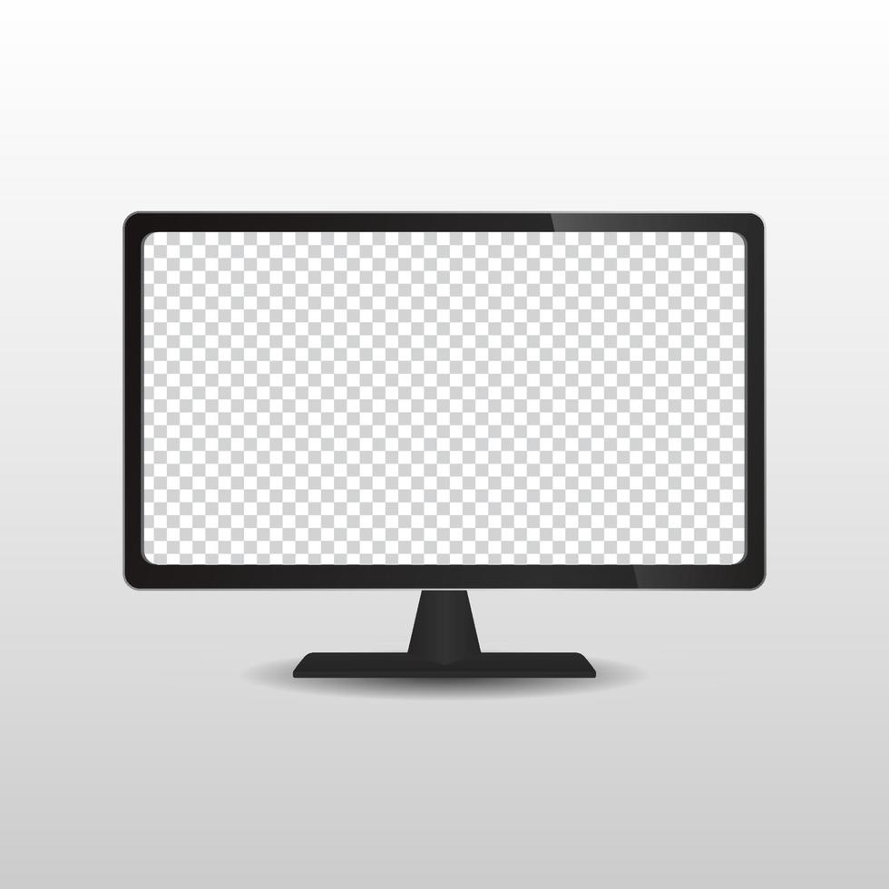 Blank monitor computer realistic design vector