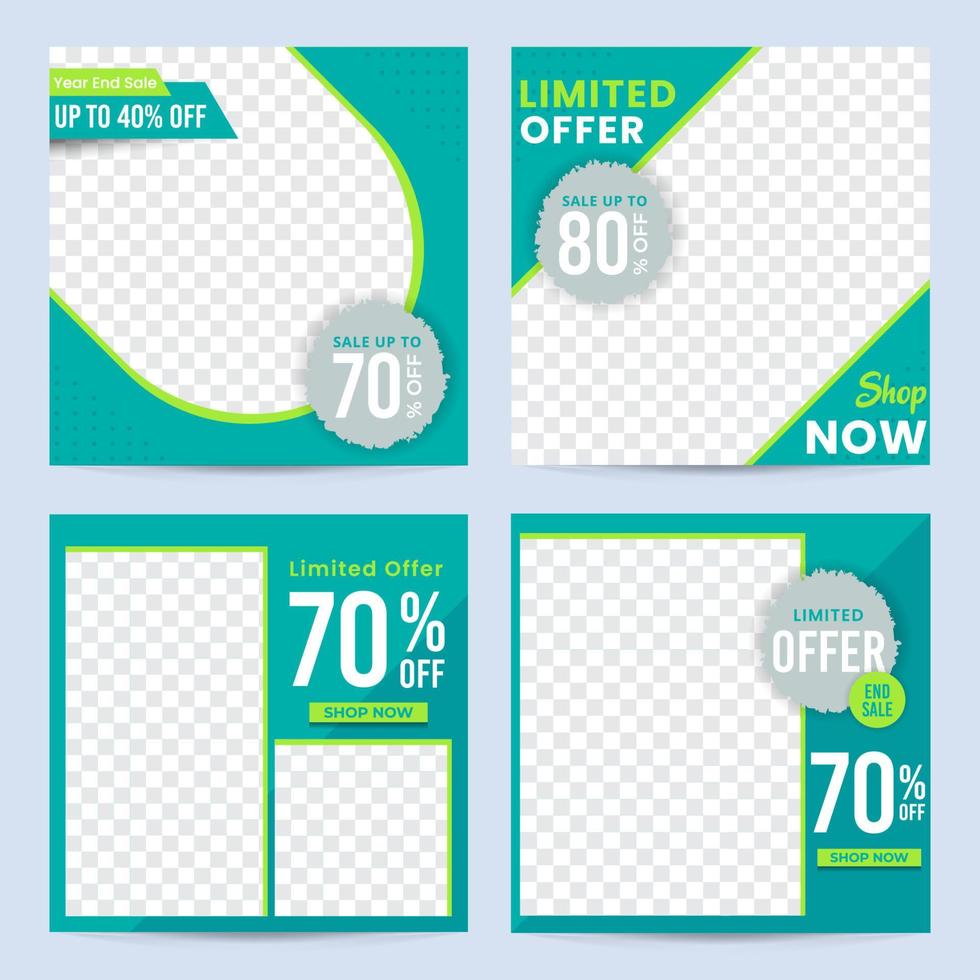 Social media sale promotion post template vector