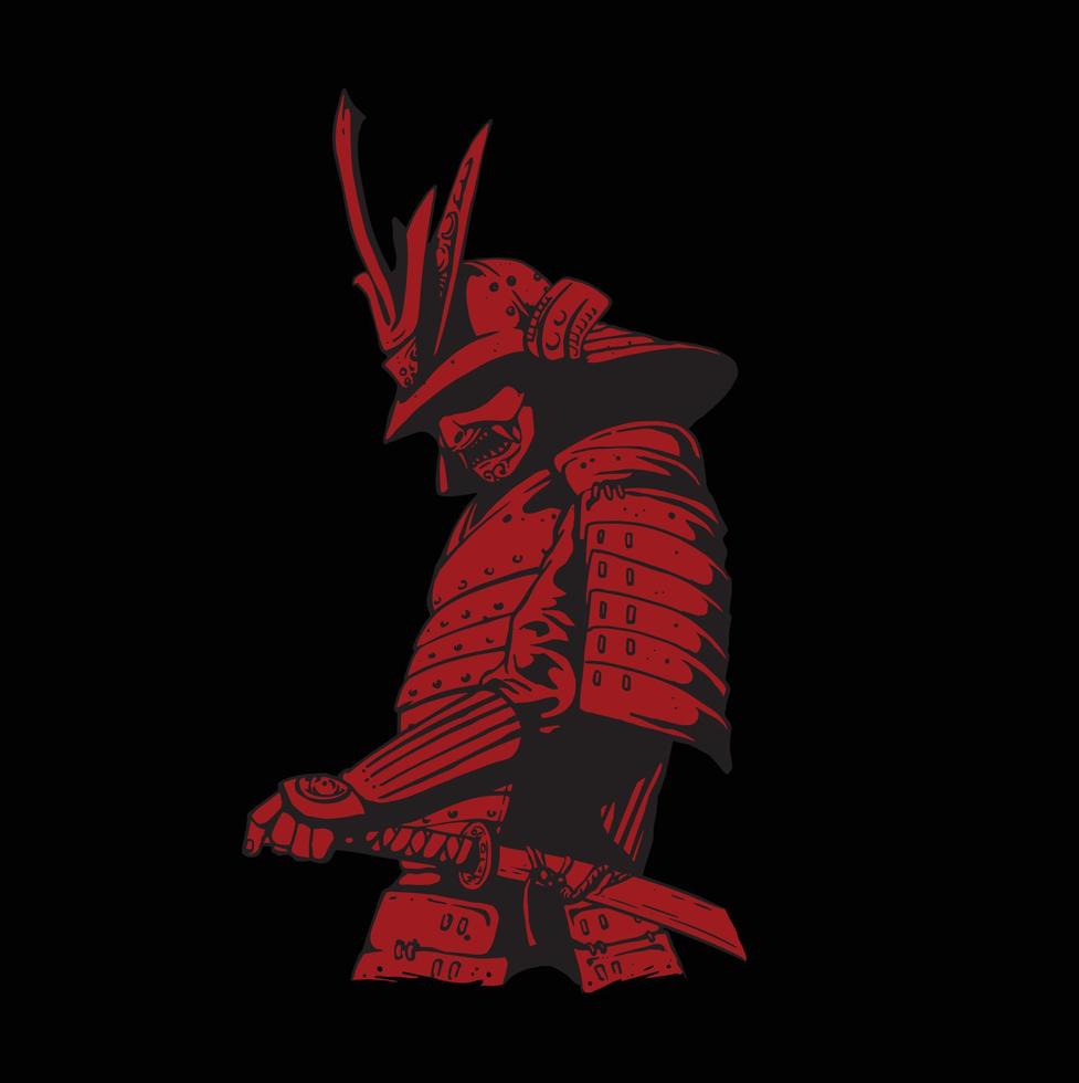 ilustración de guerrero samurai vector