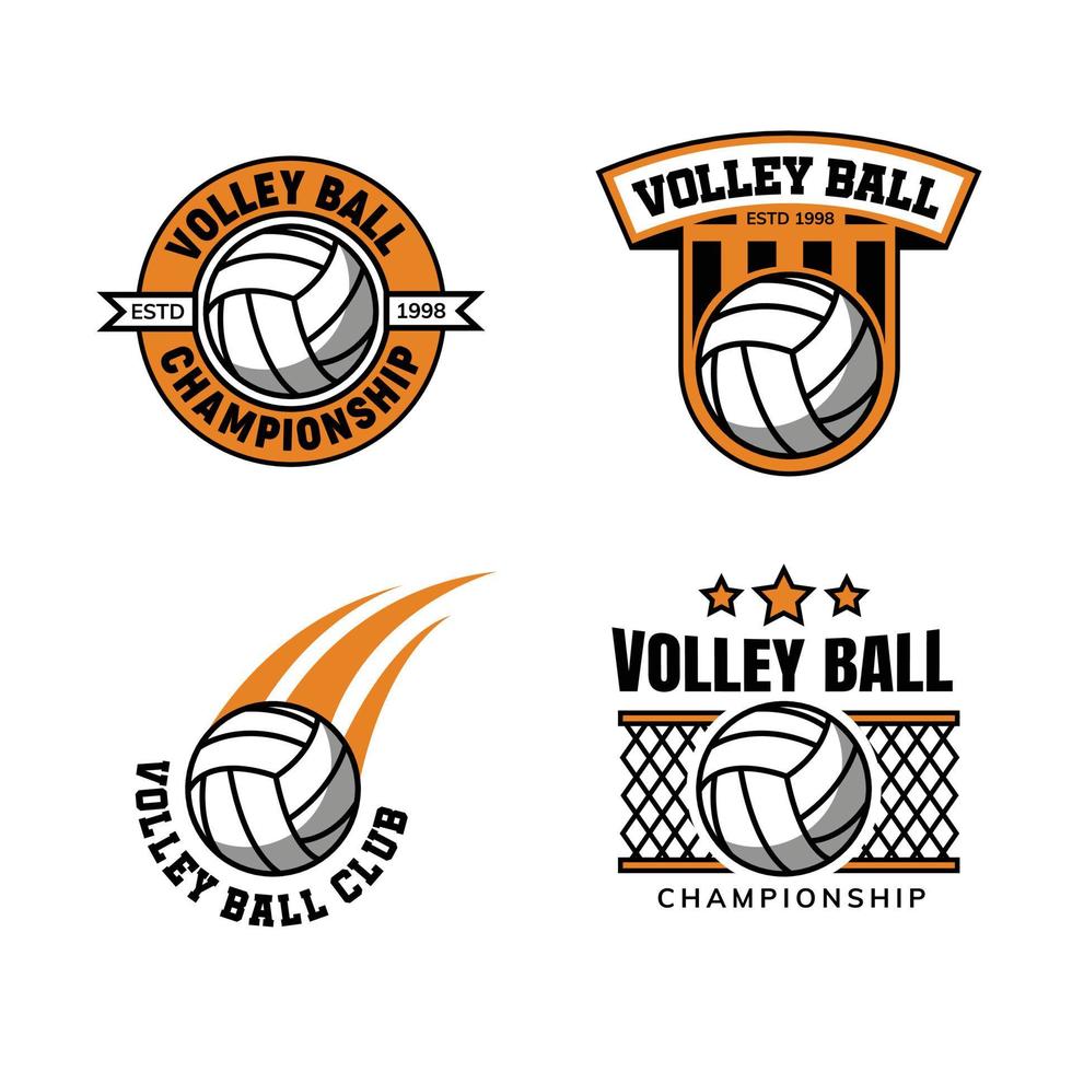 volleyball logo template design vector