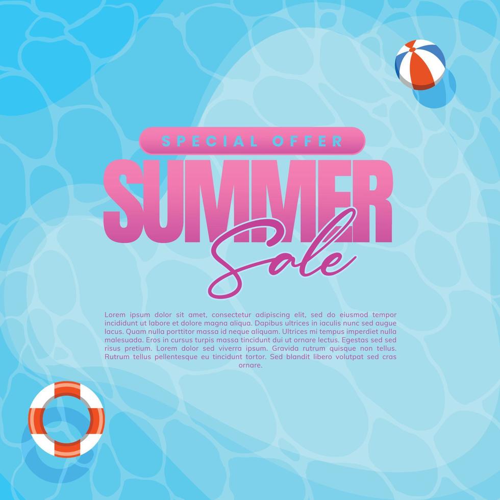 summer holiday illustration for banner, poster design vector
