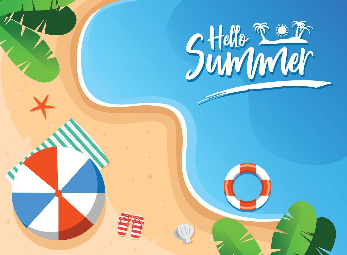 ilustración de vacaciones de verano para banner, diseño de carteles vector