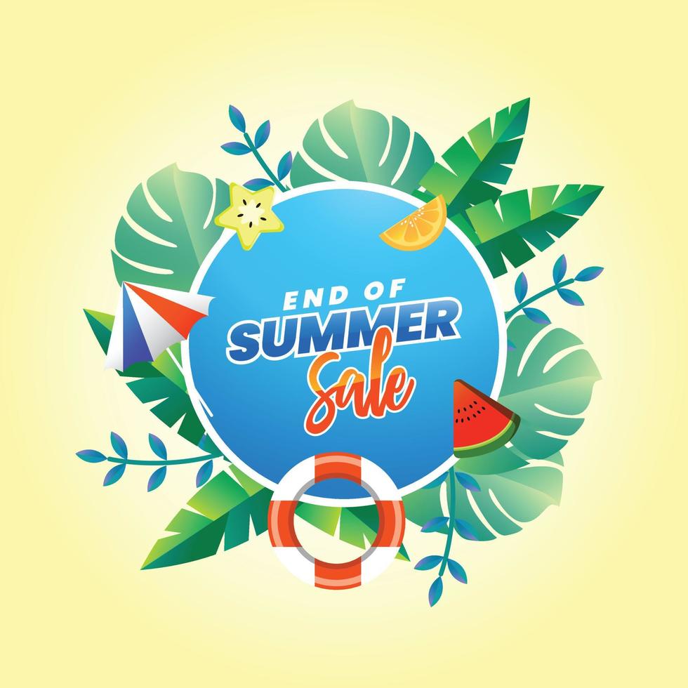 summer holiday illustration for banner, poster design vector