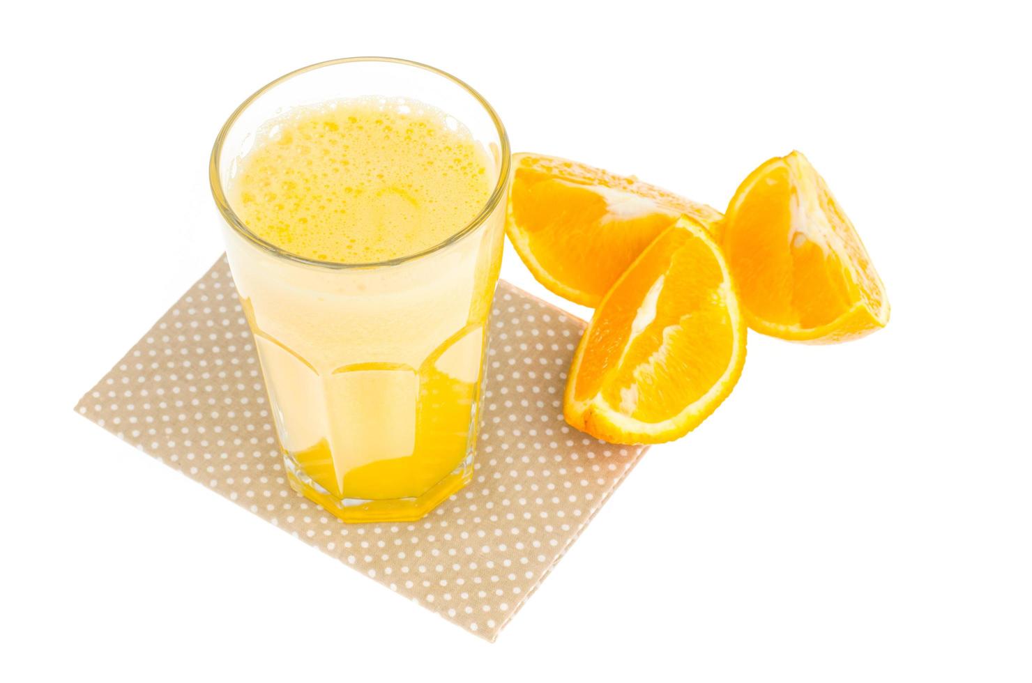 Fresh orange juice with pulp, healthy food. photo