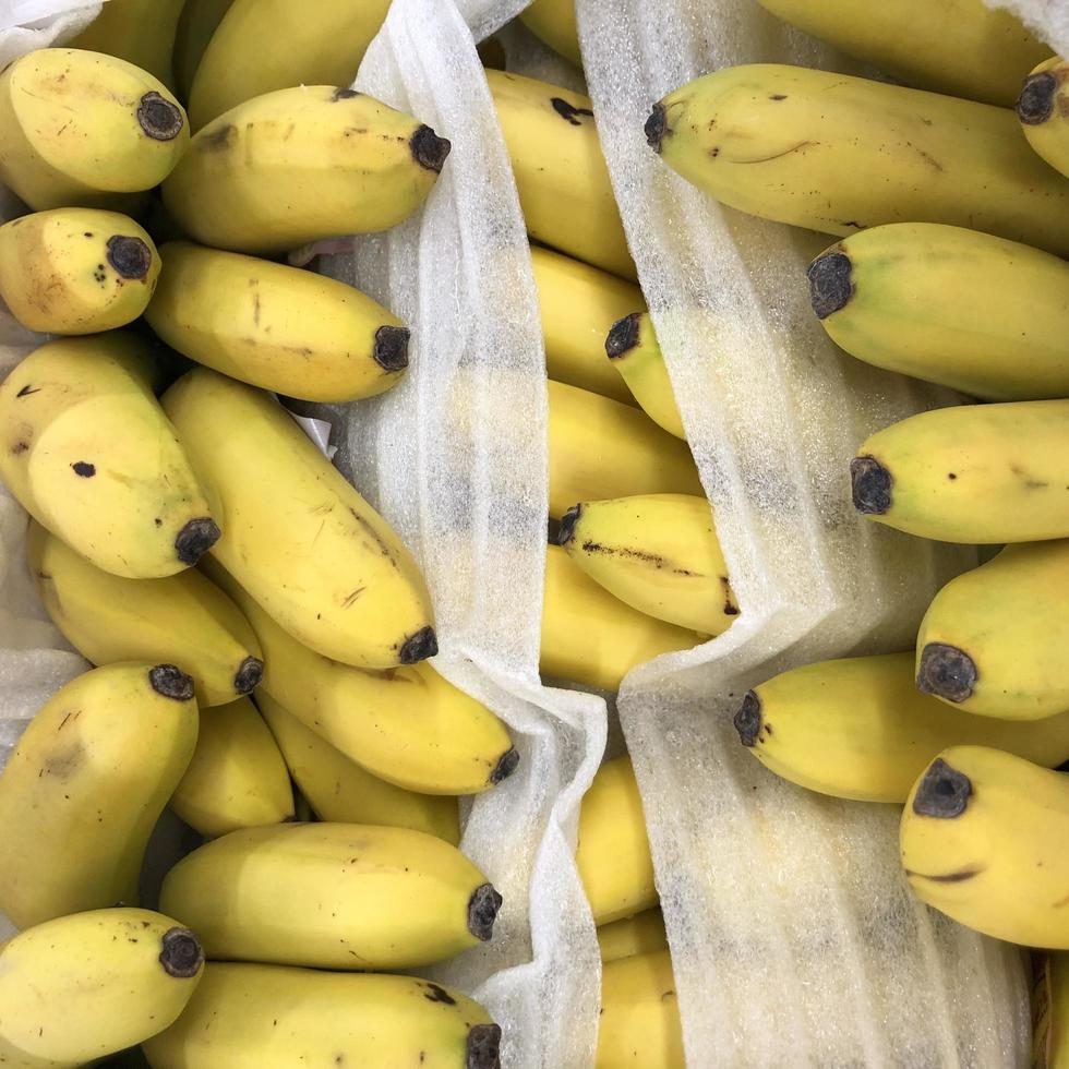 Macro photo bananas. Stock photo yellow tropical fruit banan background