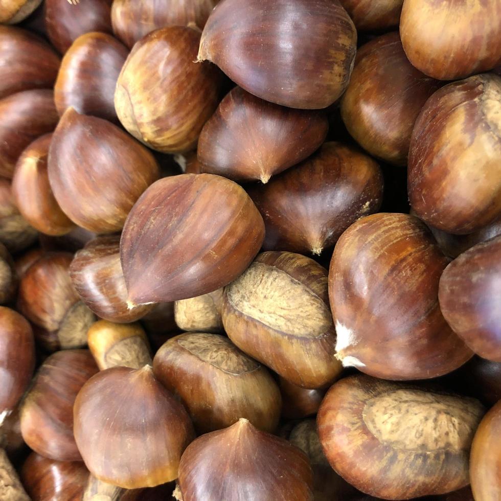 Macro photoo chestnut. Stock photo food chestnut background