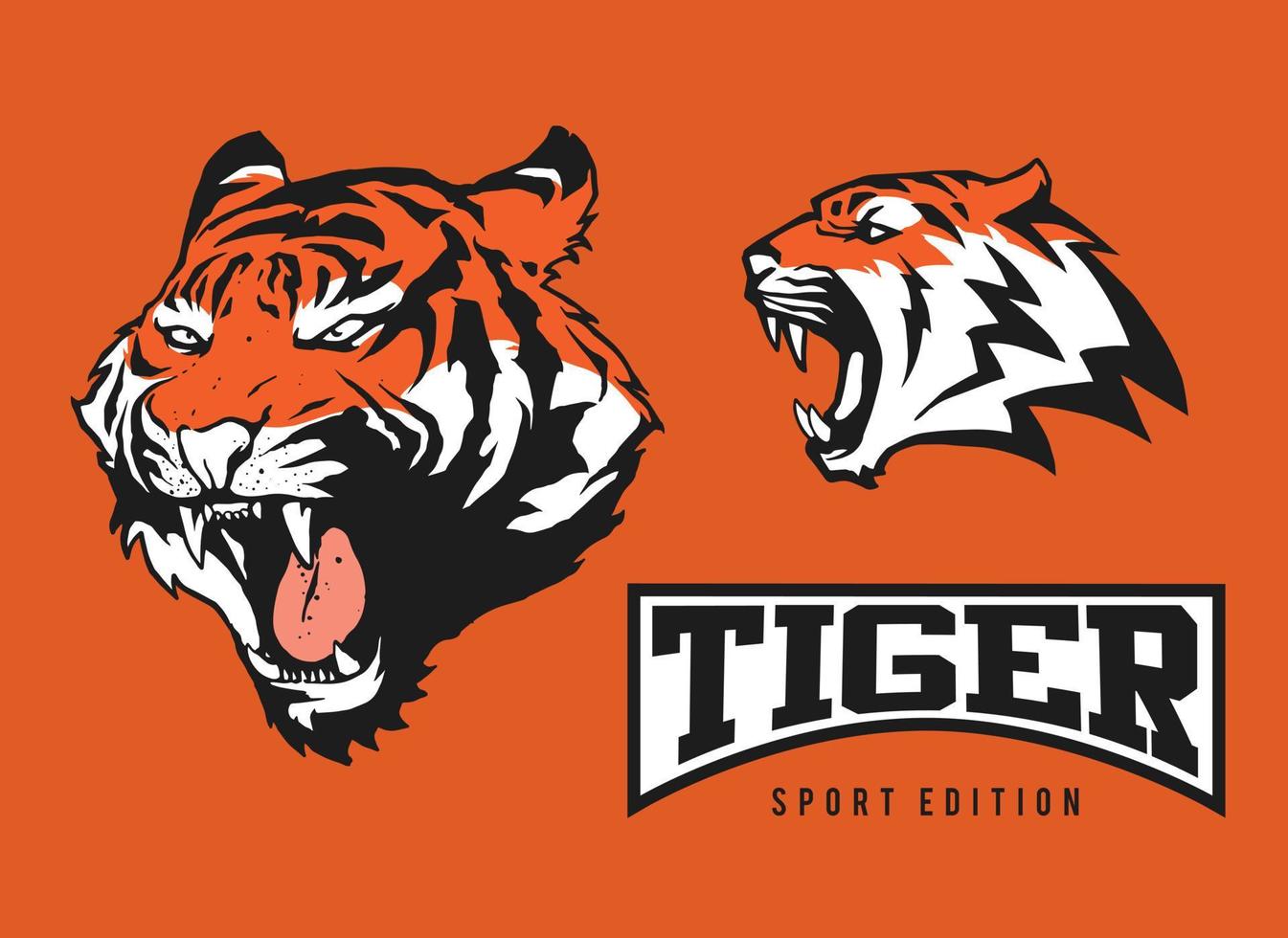 concepto de ilustración de tigre para diseño de elementos y logotipo vector