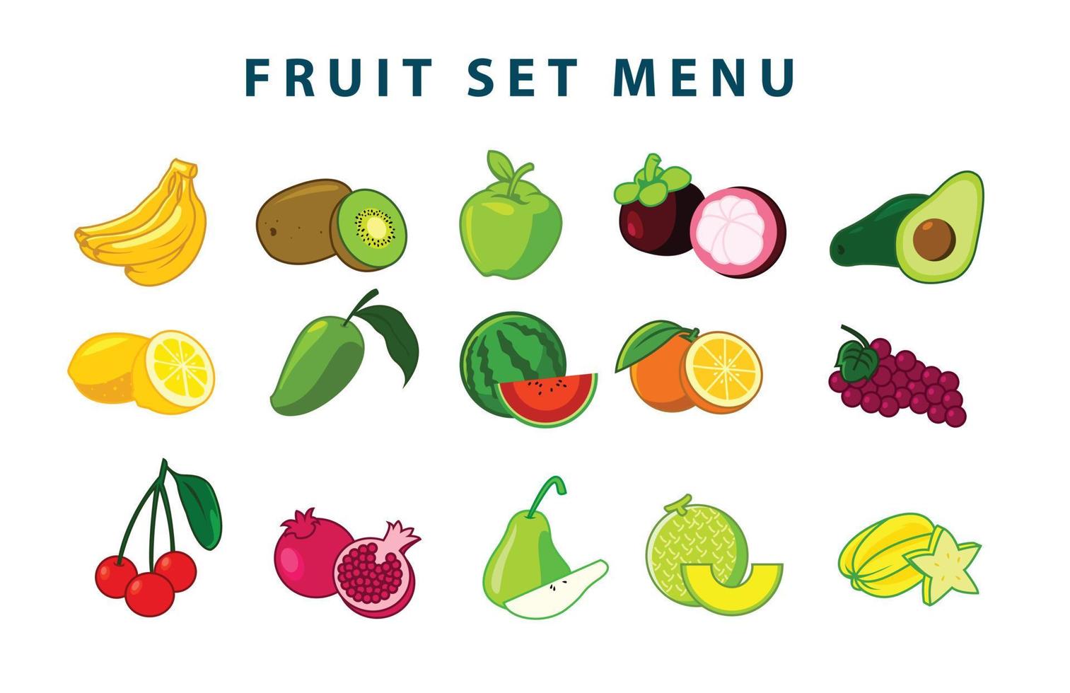 ilustración de conjunto de frutas vector