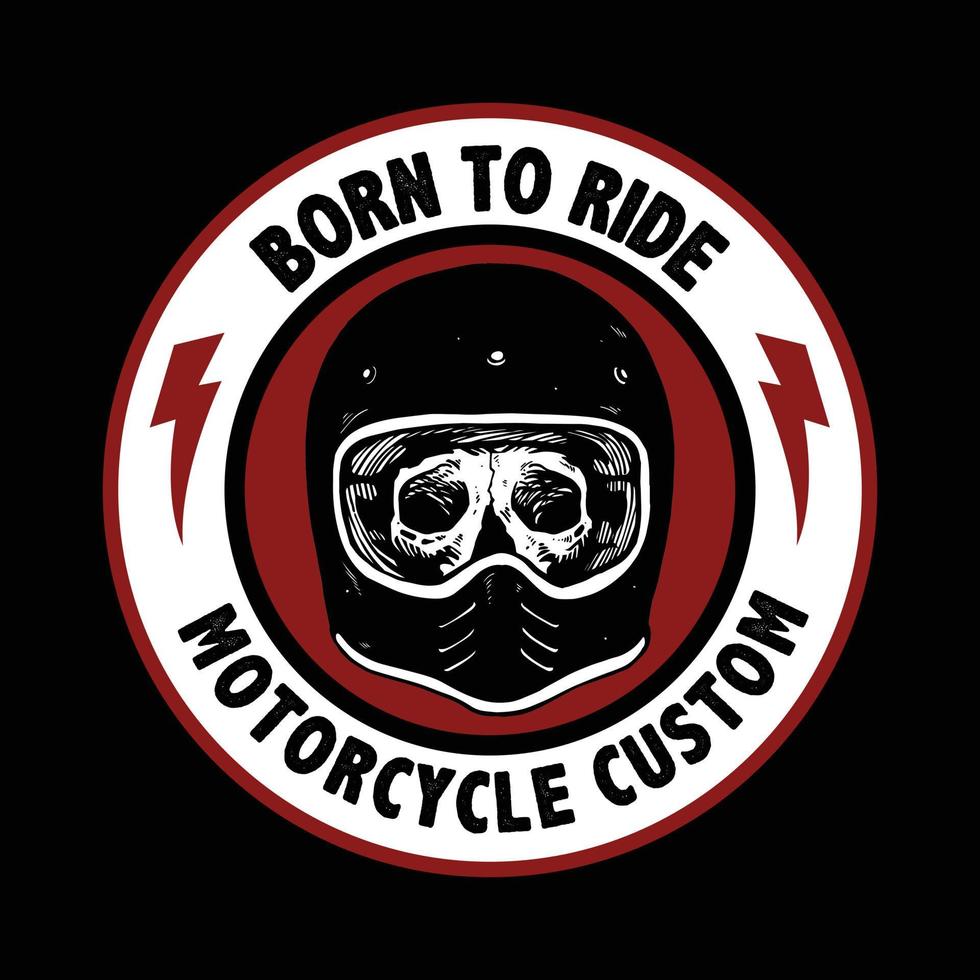 motorcycle custom illustration vector