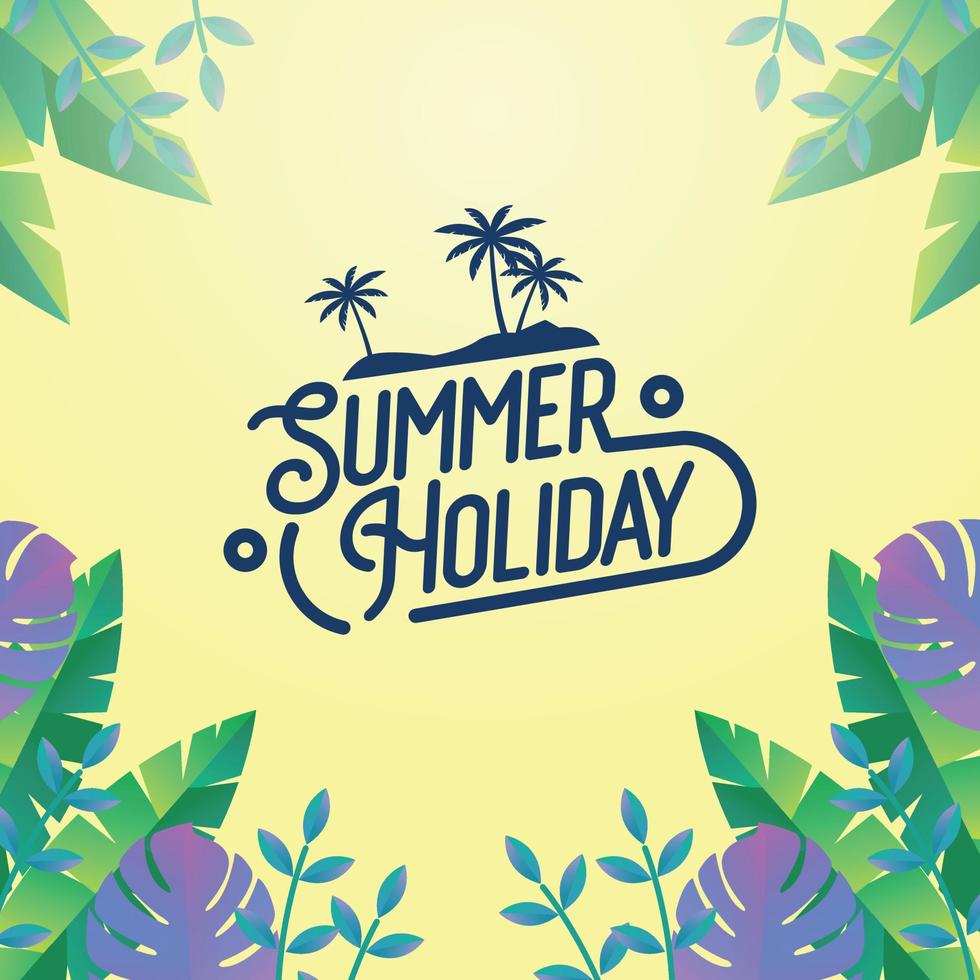 summer holiday illustration for banner, poster design vector