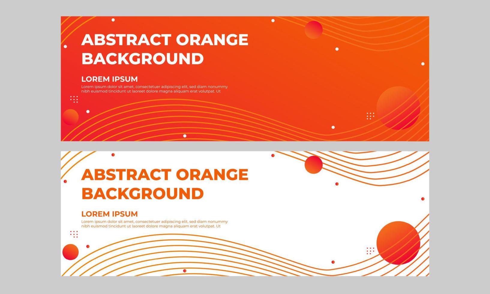 plantilla de banner degradado naranja abstracto vector