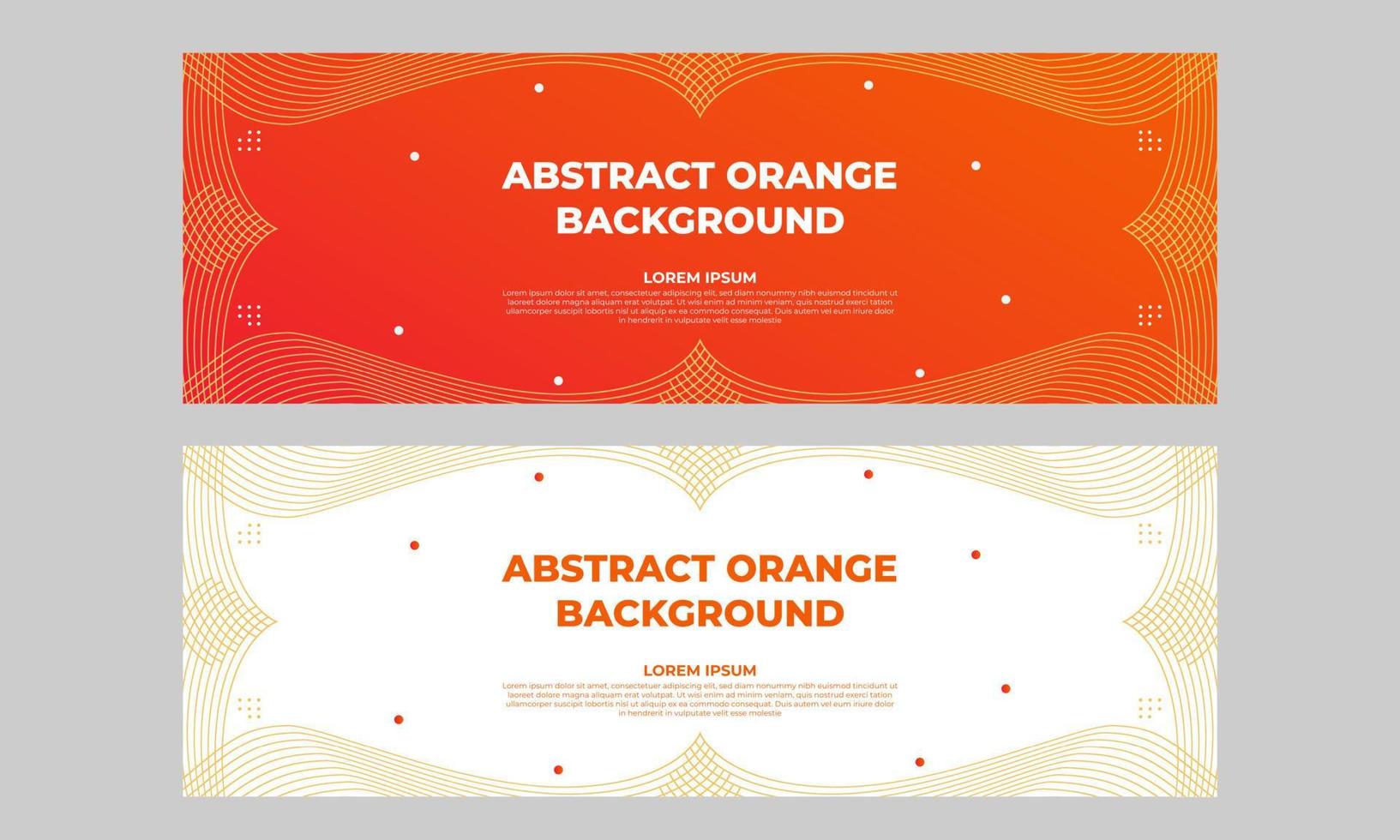 plantilla de banner degradado naranja abstracto vector