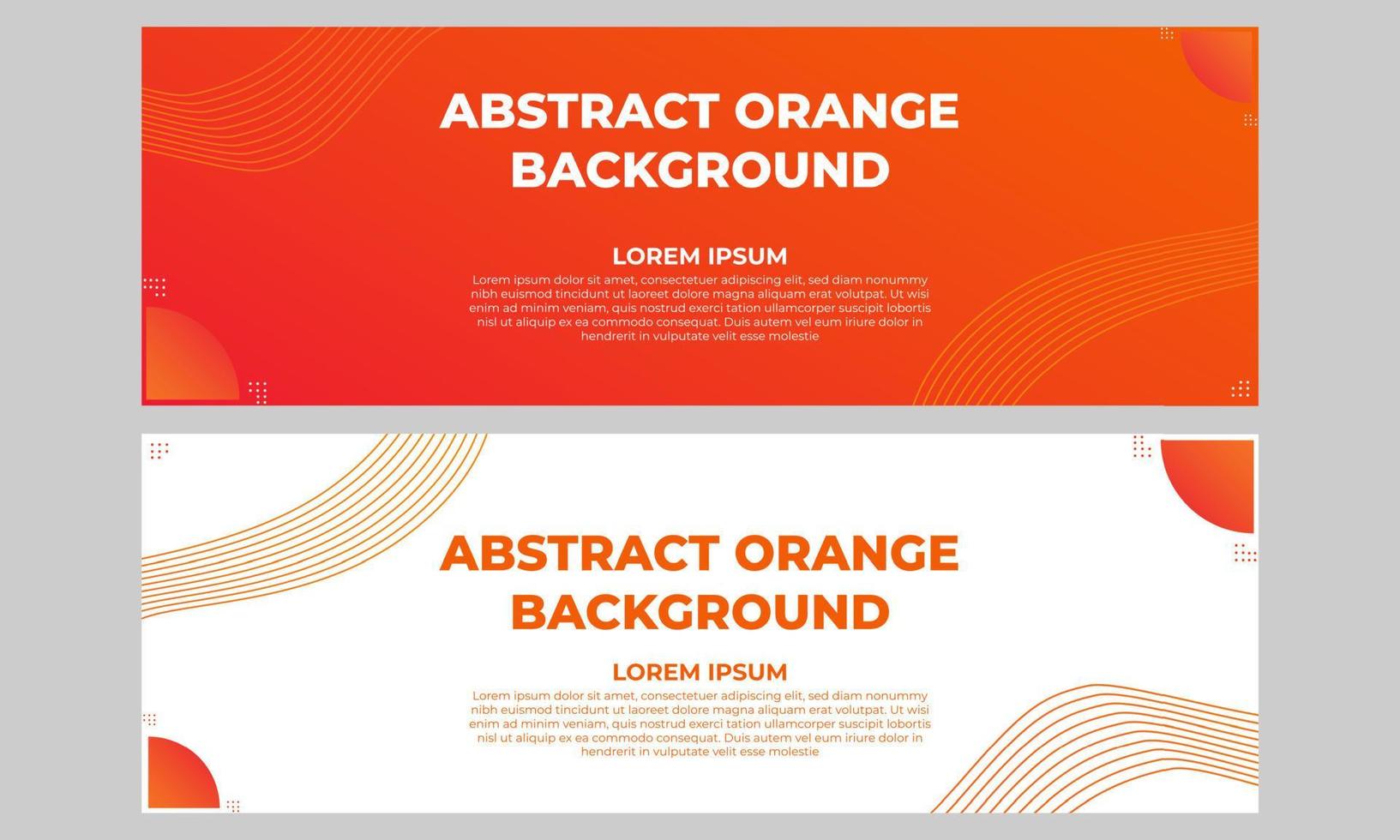 plantilla de banner degradado naranja abstracto vector