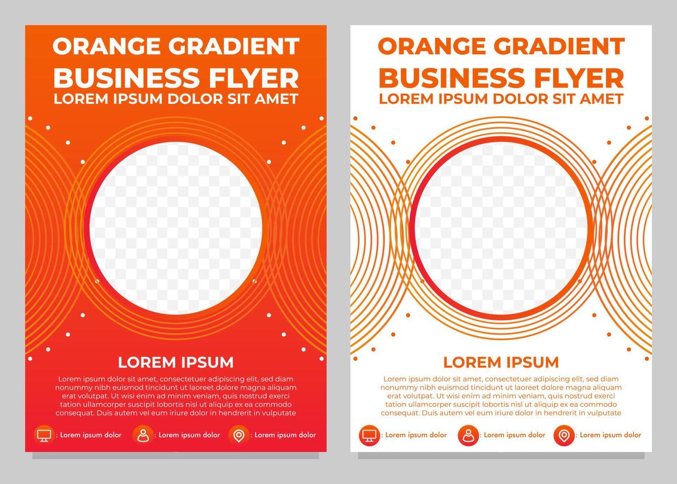 orange gradient business flyer template collection vector