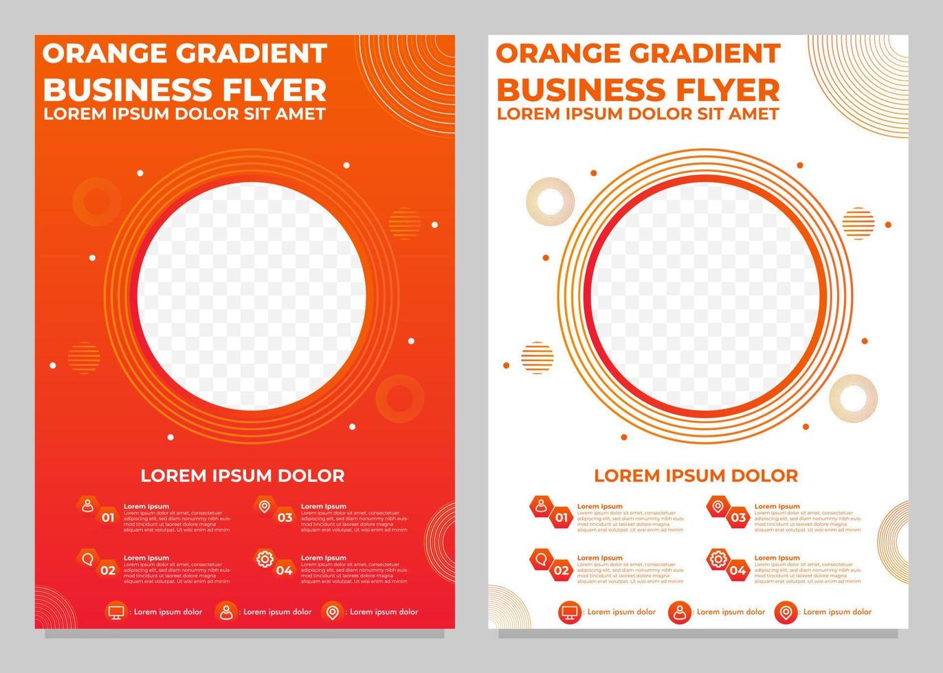 orange gradient business flyer template collection vector