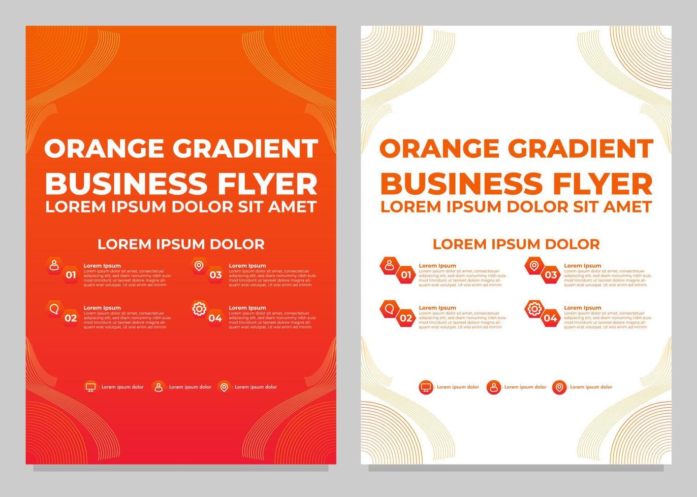 orange gradient business flyer template collection vector