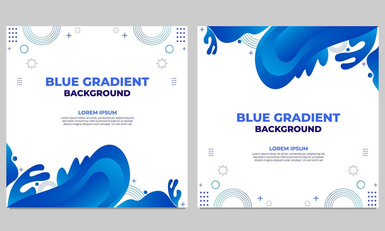 abstract blue gradient social media post template collection vector