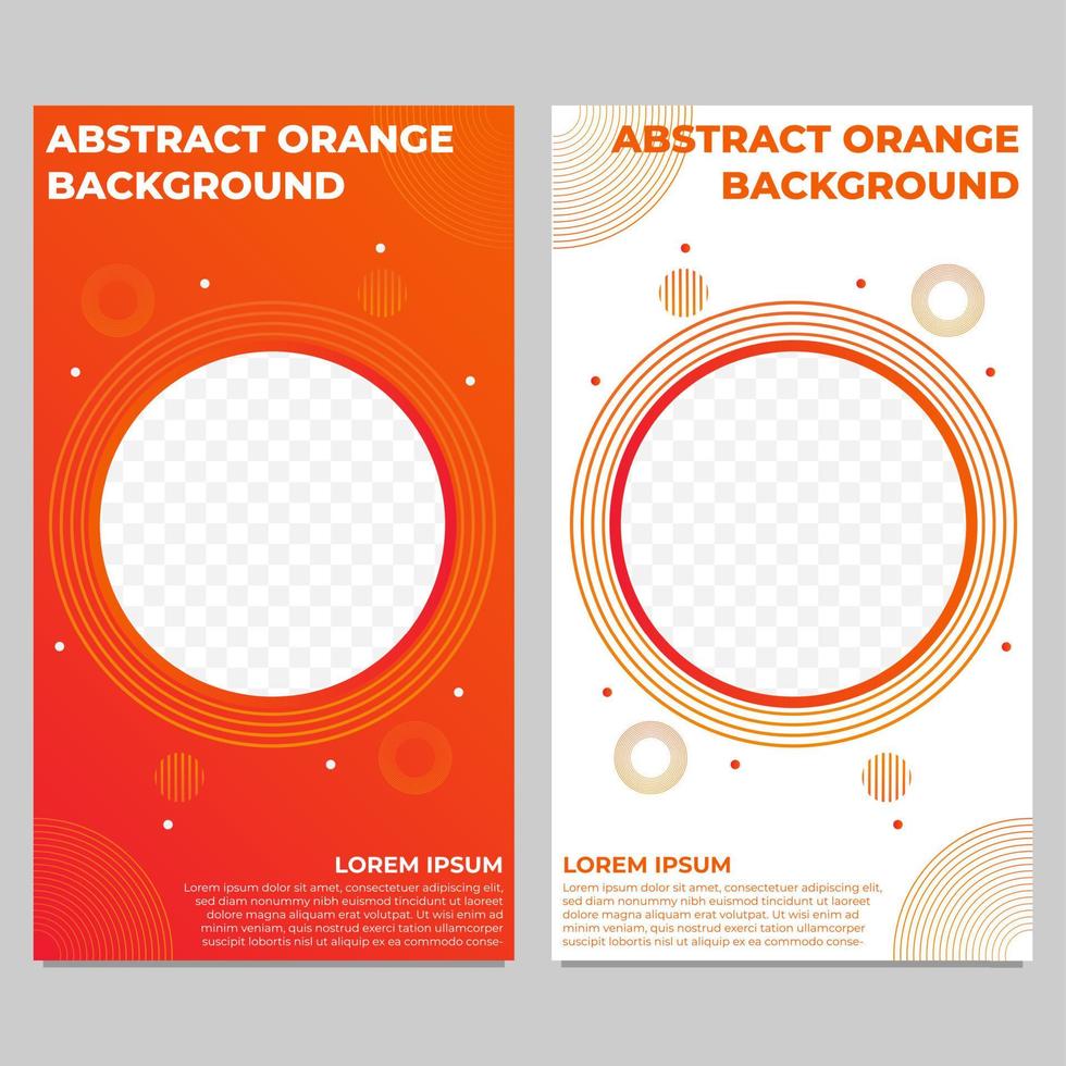 abstract orange gradient social media stories template vector