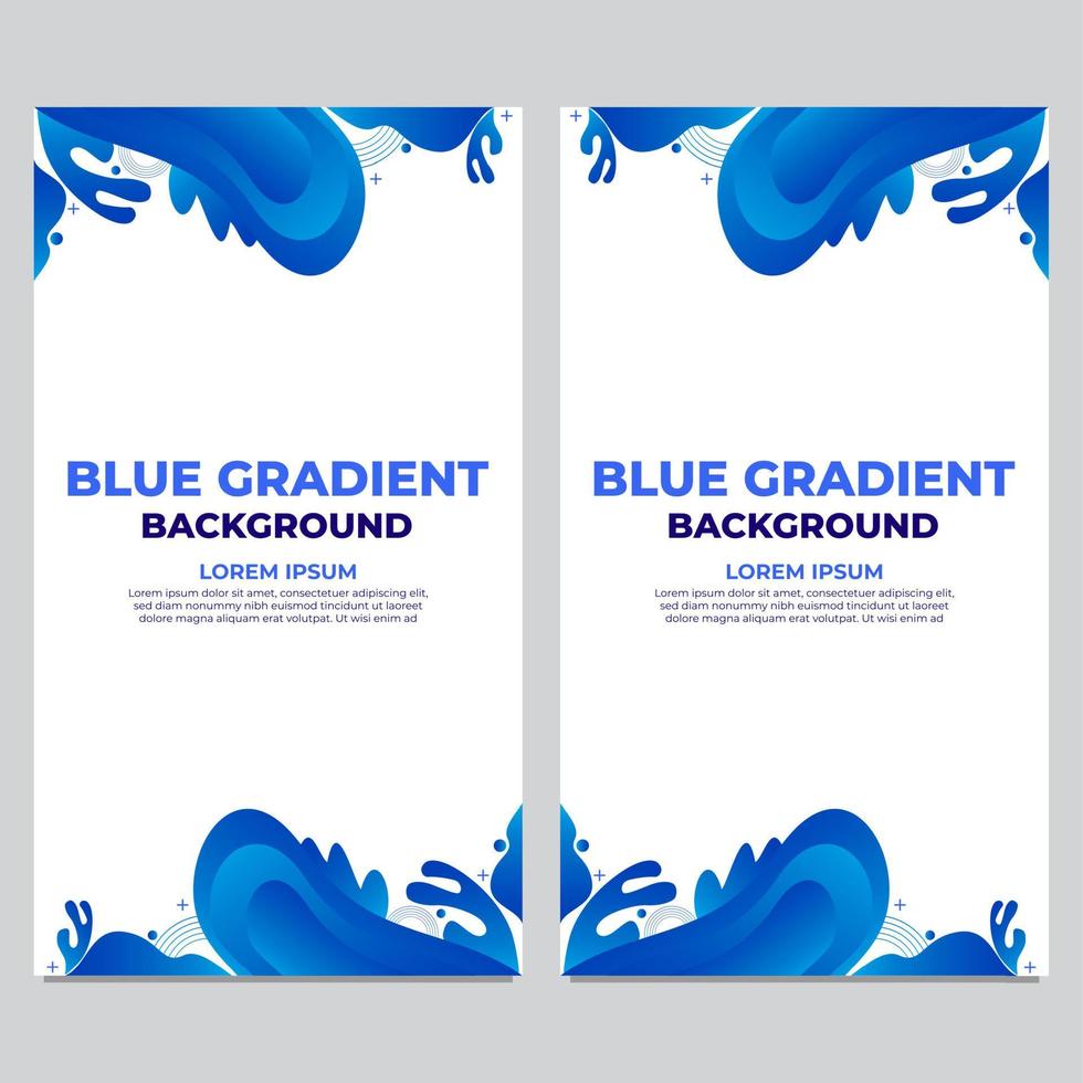 abstract blue gradient social media stories template collection vector