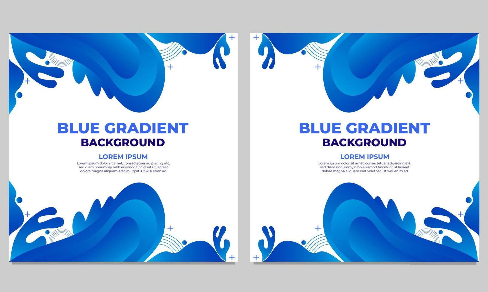 abstract blue gradient social media post template collection vector