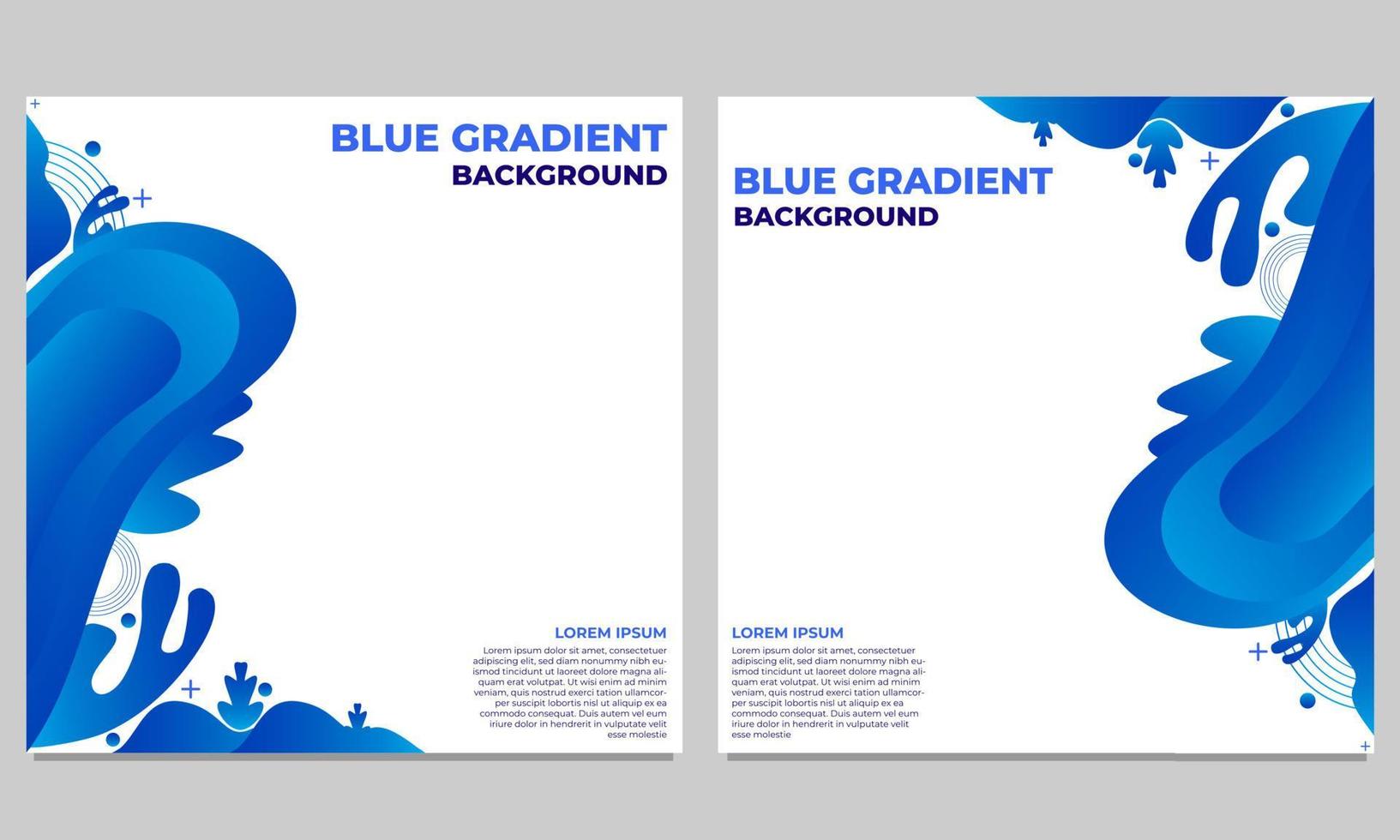 abstract blue gradient social media post template collection vector