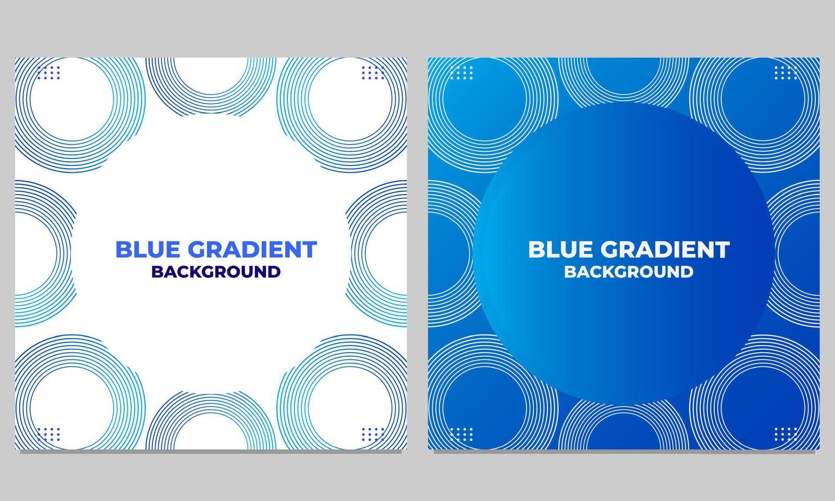 abstract blue gradient social media post template collection vector