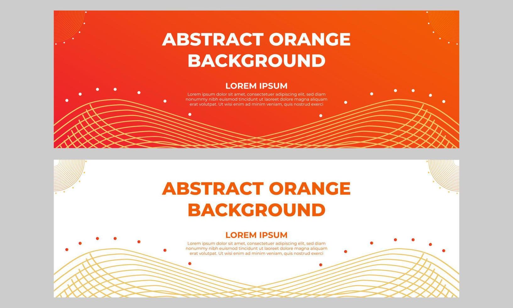 plantilla de banner degradado naranja abstracto vector