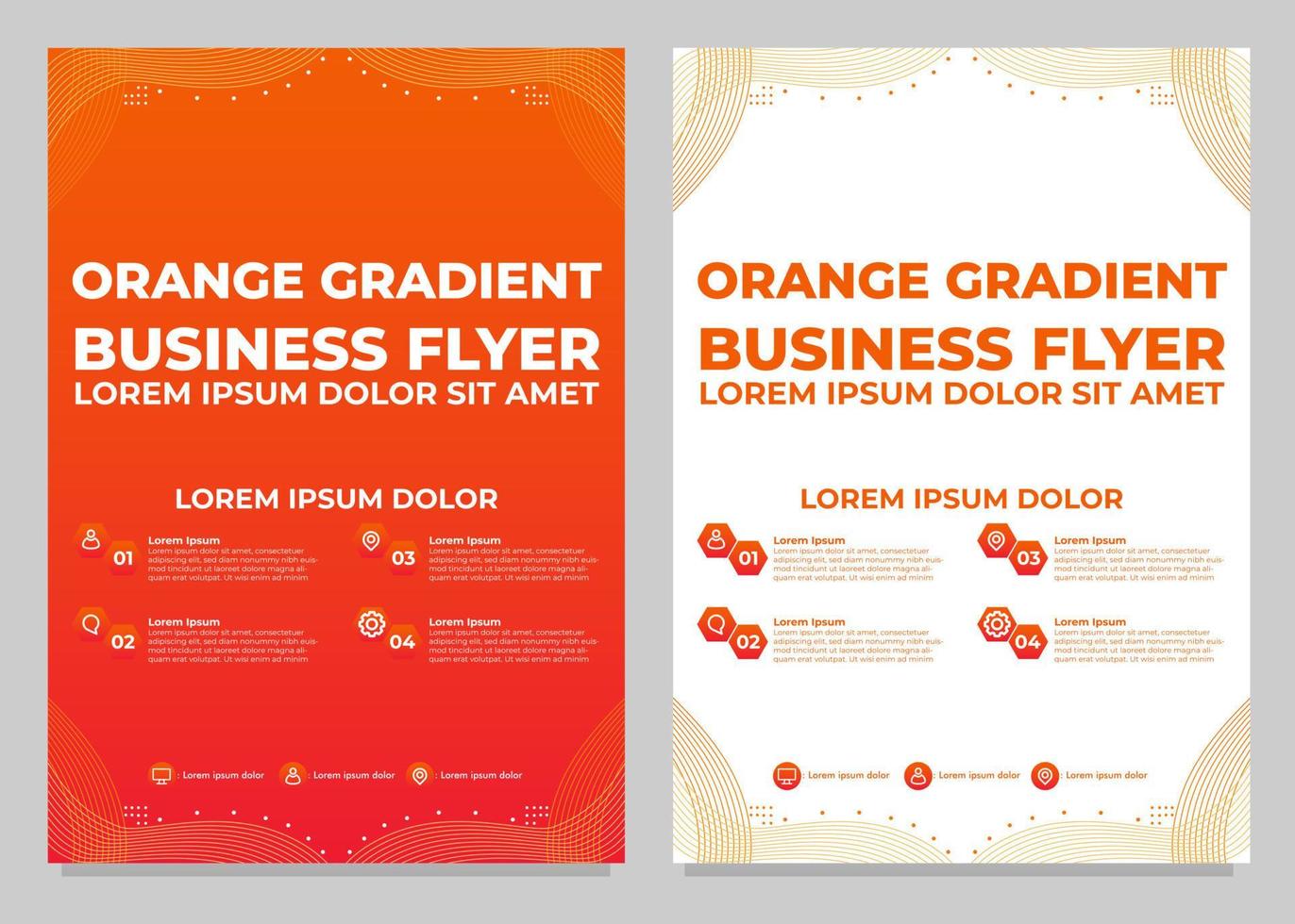 orange gradient business flyer template collection vector