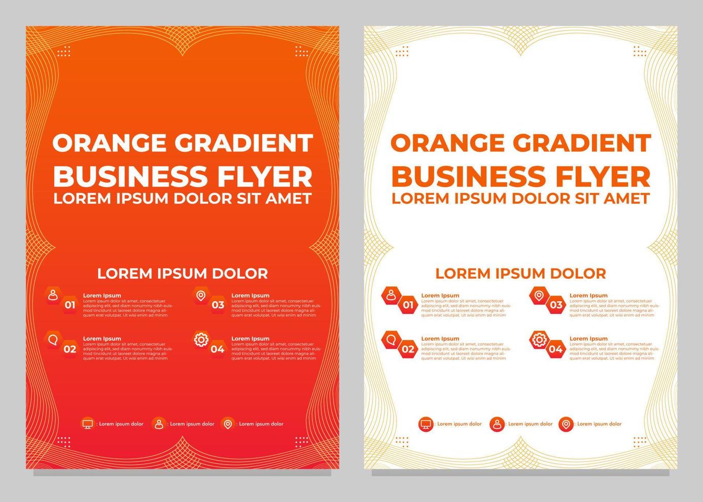 orange gradient business flyer template collection vector