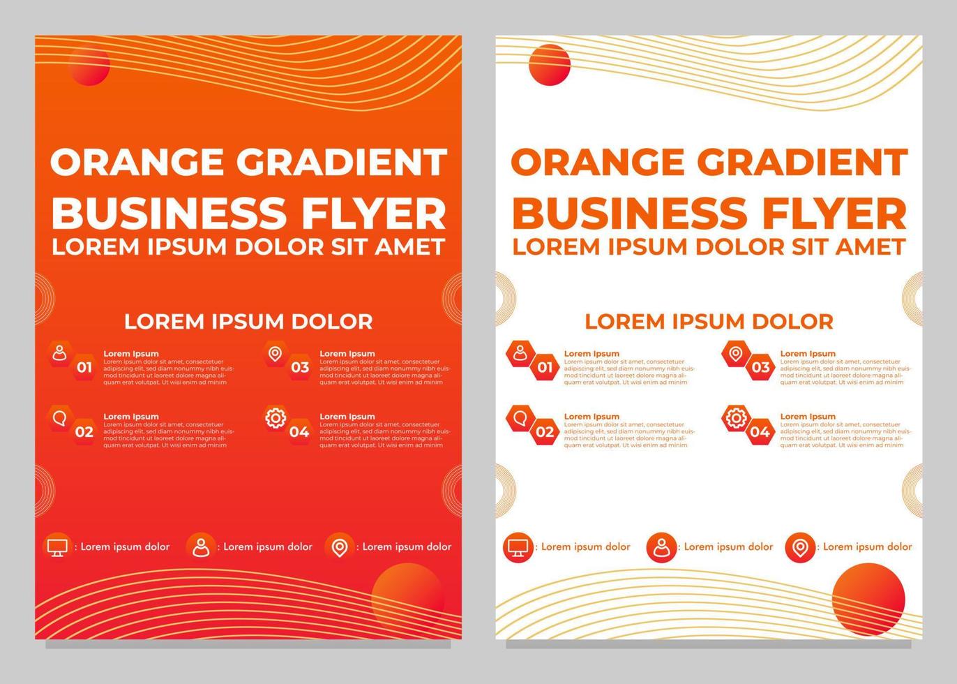 orange gradient business flyer template collection vector