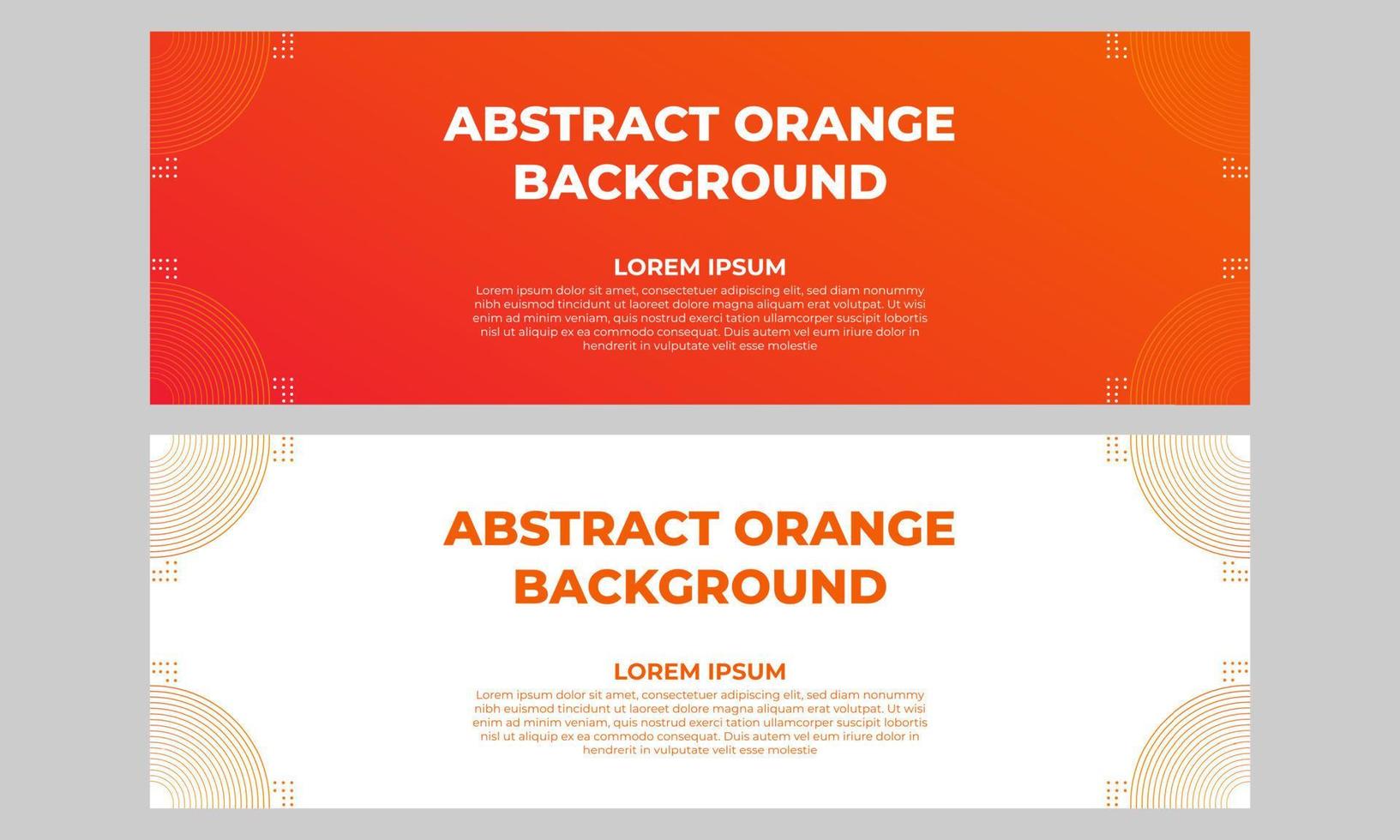 plantilla de banner degradado naranja abstracto vector